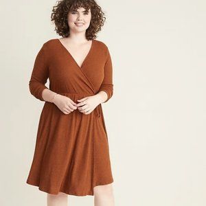 Old Navy Wrap-Front Plus-Size Rib-Knit Dress